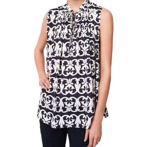 NWOT LOFT blue & white vinyard stripe sleeveless blouse top Womens Medium